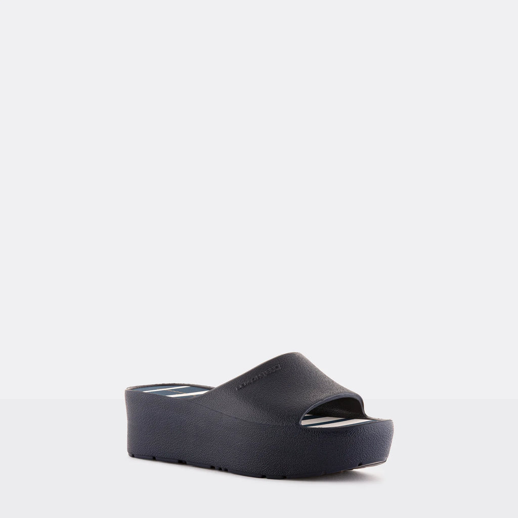 Navy Solis Platform Sandal