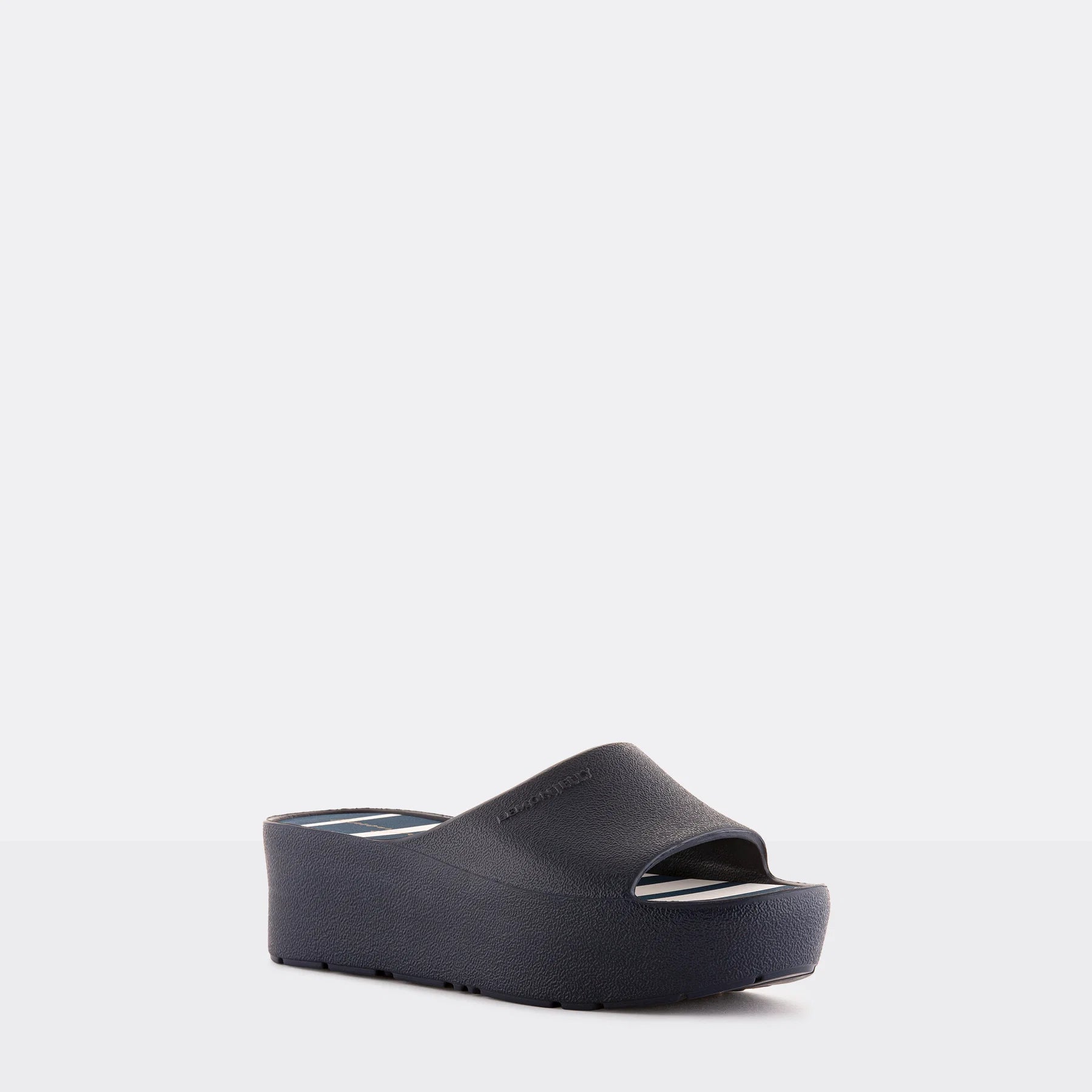 Navy Solis Platform Sandal