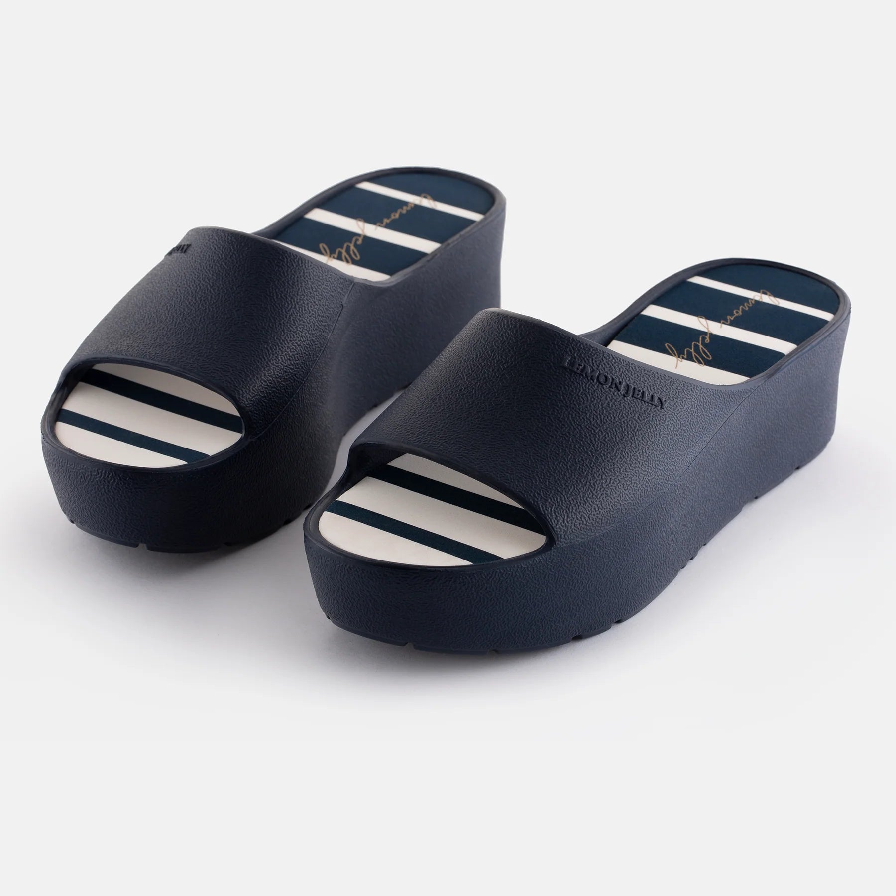 Navy Solis Platform Sandal