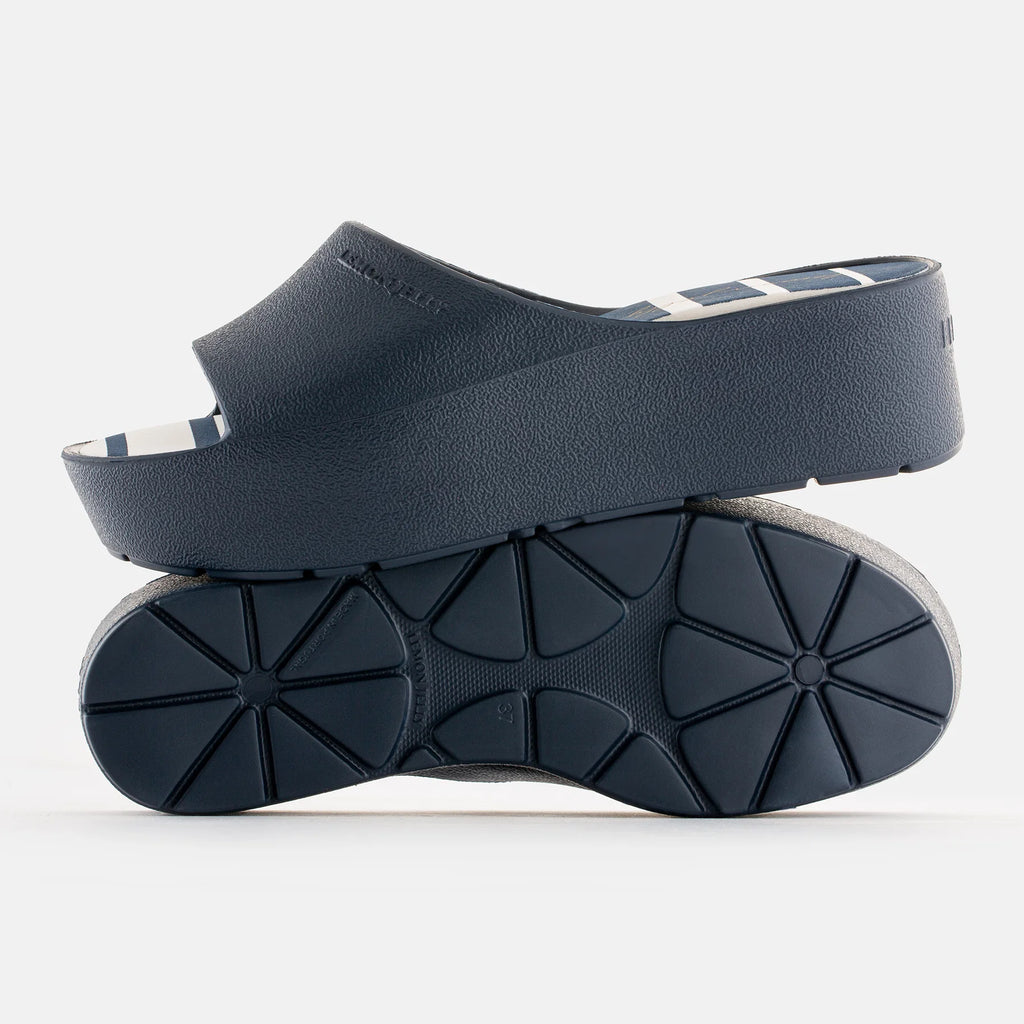Navy Solis Platform Sandal