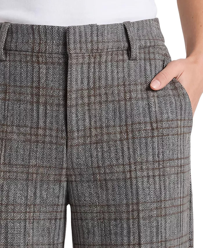 Herringbone Plaid Trousers