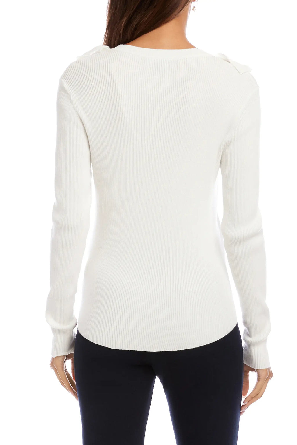 Ruffle V-Neck Sweater