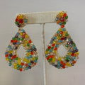 Multi-Colored Hand-Crocheted Beaded Earrings
