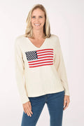 American Flag V-Neck Sweater