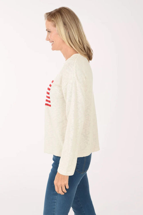 American Flag V-Neck Sweater