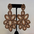 Bronze Hand-Crocheted Beaded Earrings