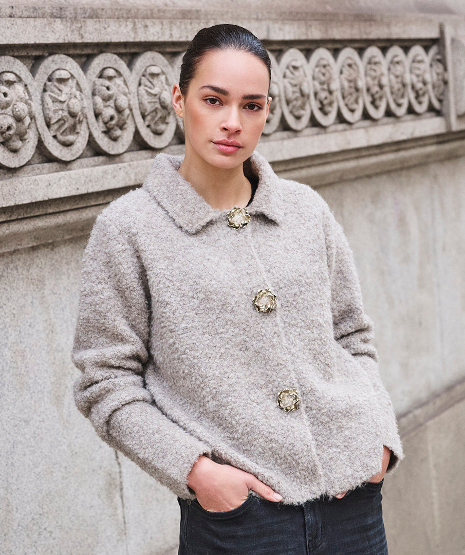Cardigan with Flower Button