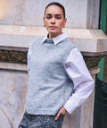 Sweater Vest Embellished with Diamonds