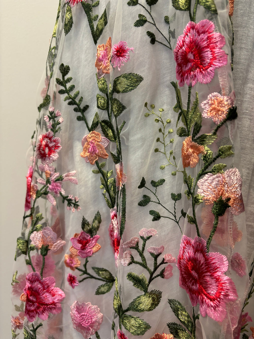 Embroidered Mesh Duster Jacket