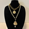 Roman Coin Double Chain Necklace