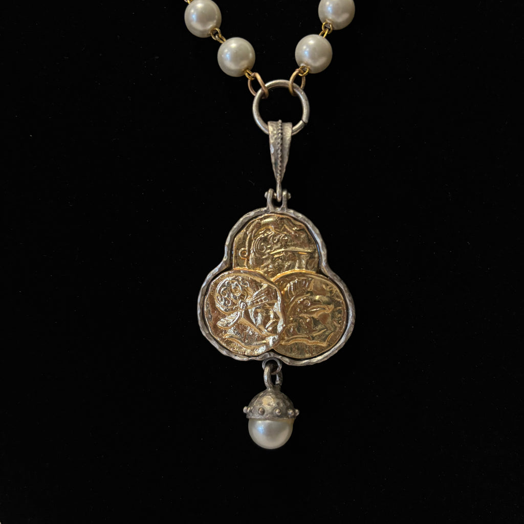 Roman Coin Double Chain Necklace