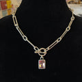 Pink Crystal Pendant Necklace