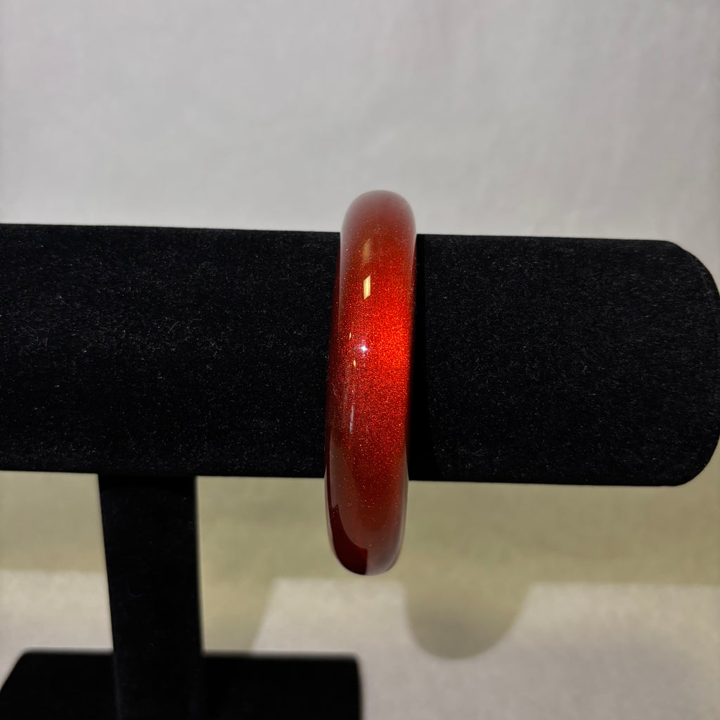 Deep Rust Polished Resin Bangle