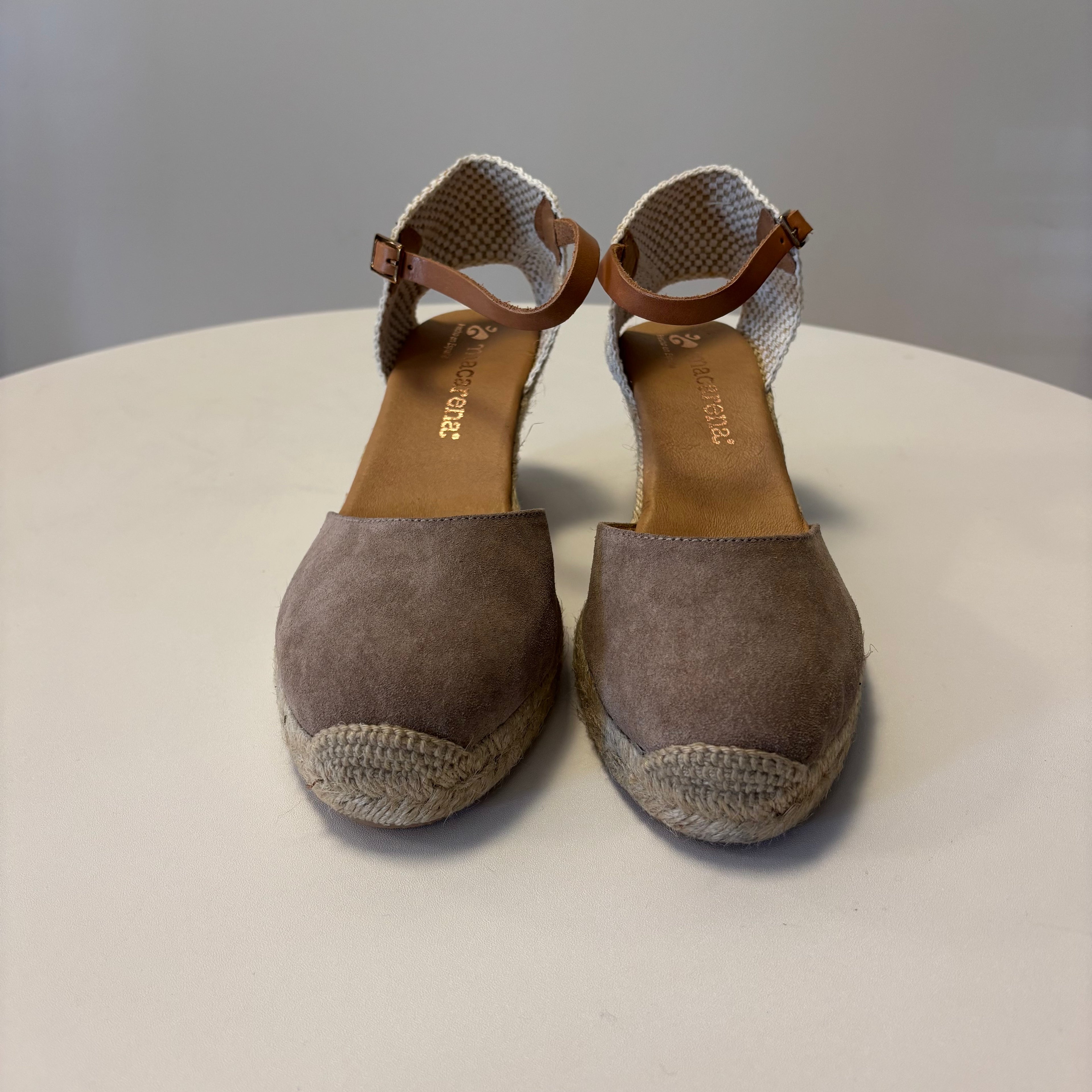 Taupe Wedge Espadrilles
