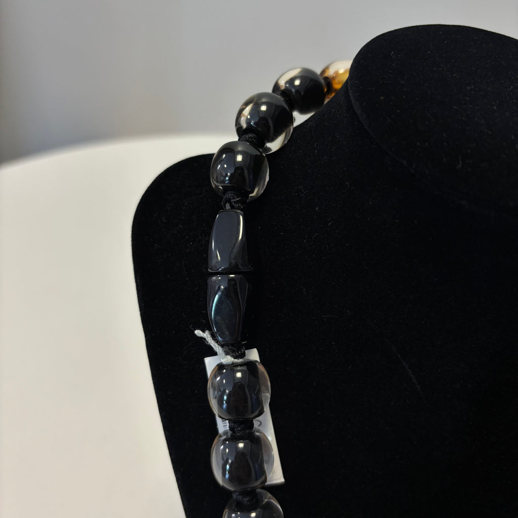 Black and Gold Beaded Necklace