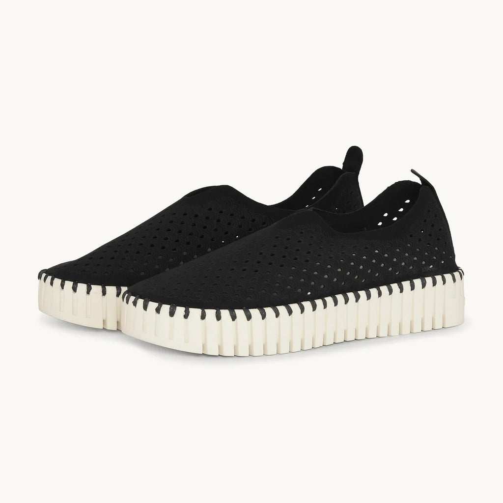 Black Platform Tulip Flats