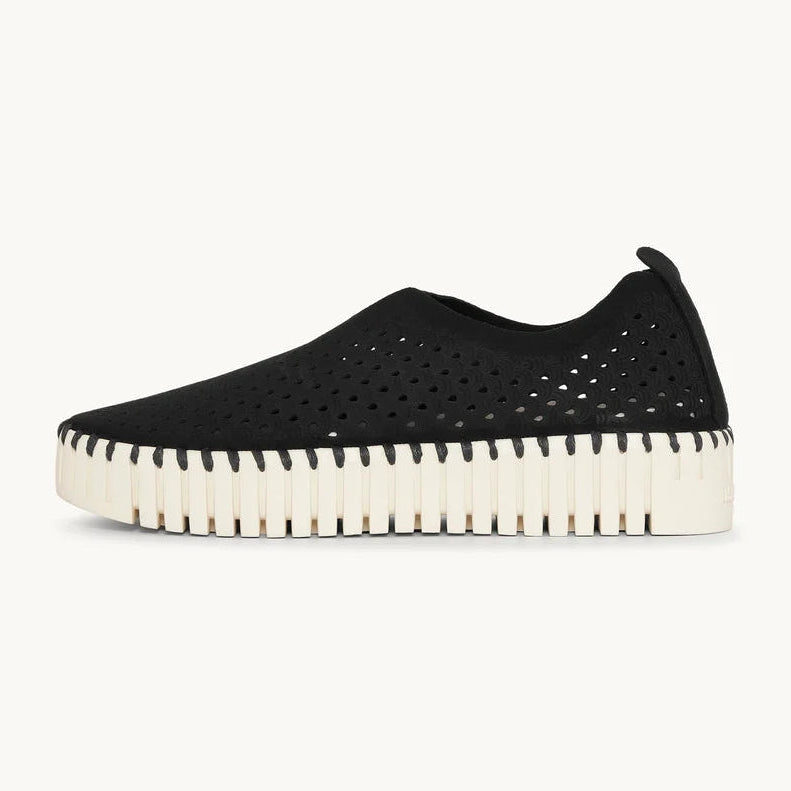 Black Platform Tulip Flats