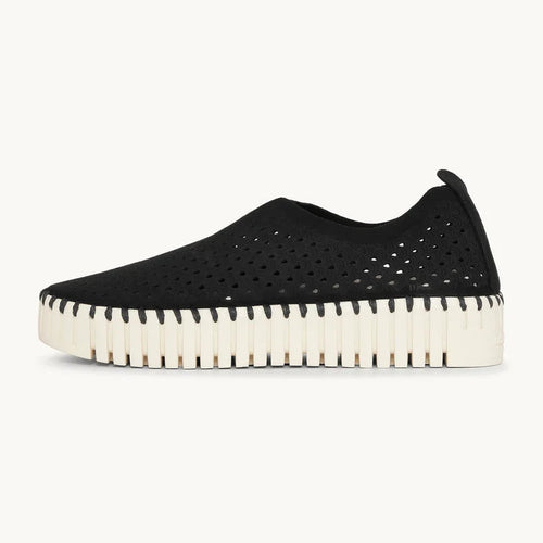 Black Platform Tulip Flats