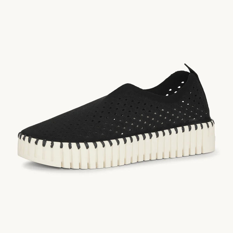 Black Platform Tulip Flats