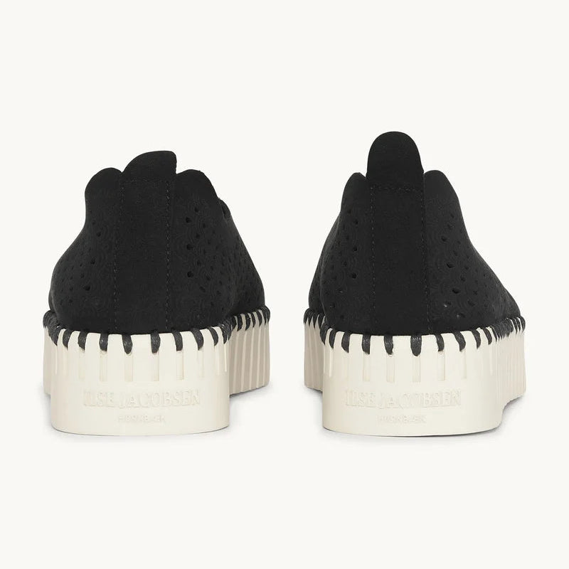 Black Platform Tulip Flats