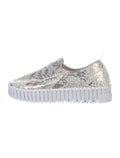 White Suede Animal Print Sneakers