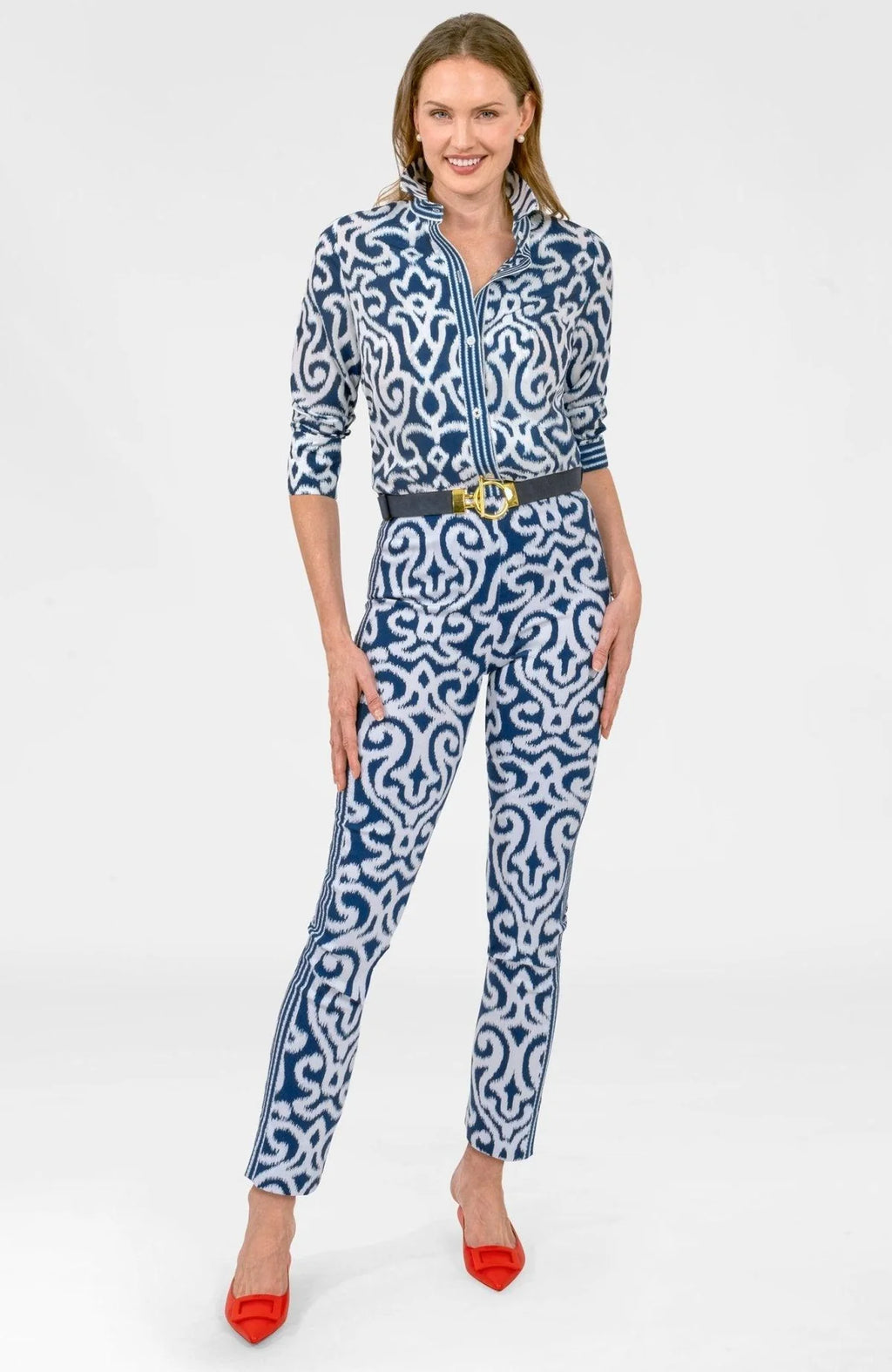 Navy Gripeless Pull On Pants - Arabesque