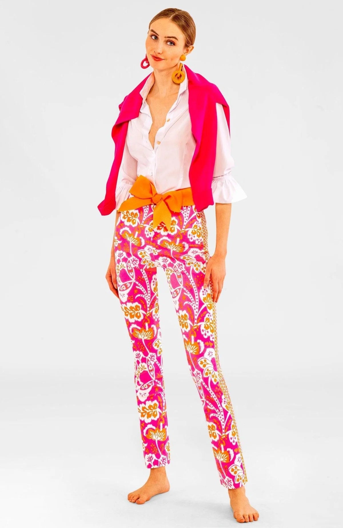 Pink/Orange Gripeless Pull On Pants