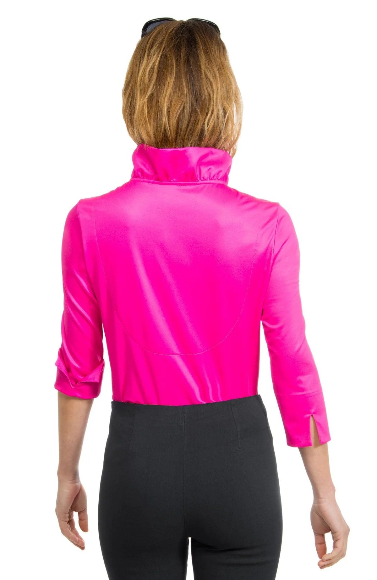 Pink Jersey Ruffneck 3/4 Sleeve Top