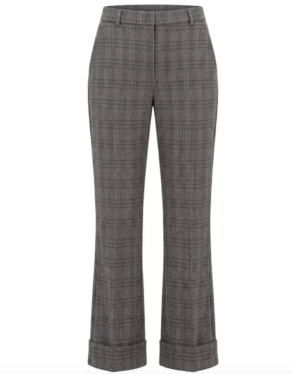 Herringbone Plaid Trousers