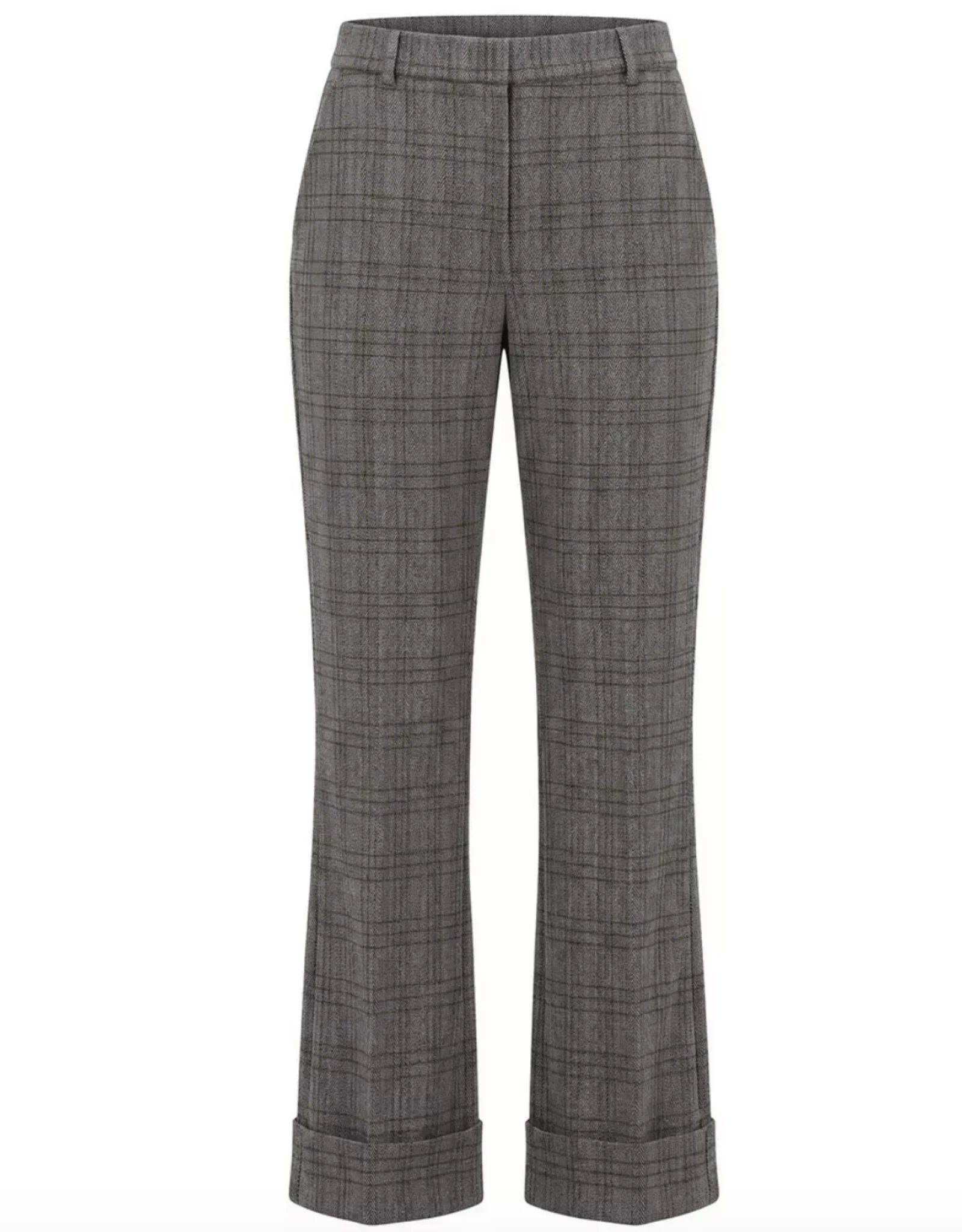 Herringbone Plaid Trousers