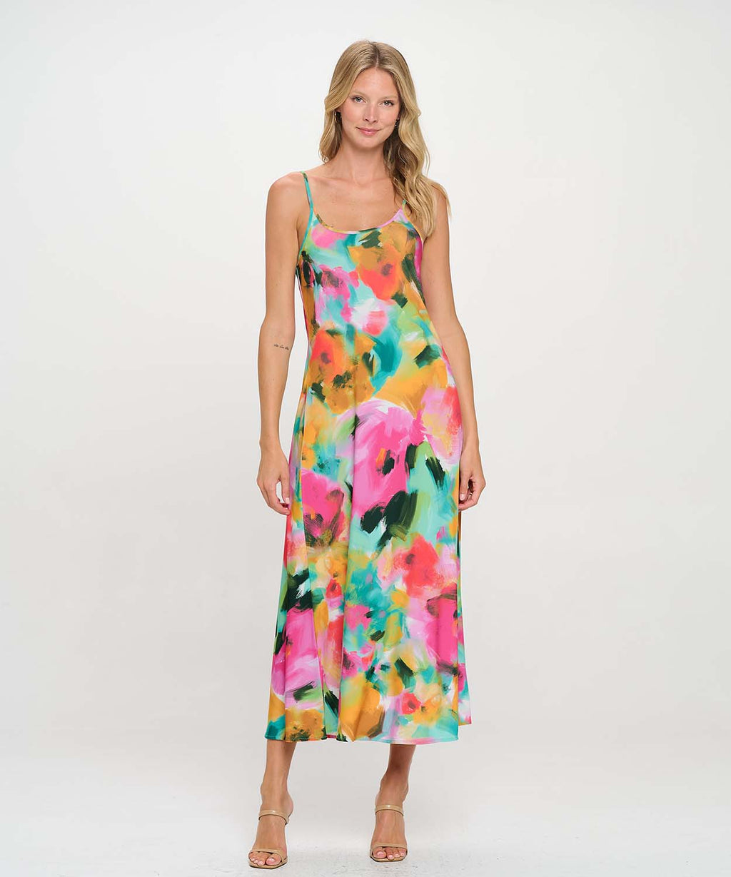 Floral Spaghetti Strap Maxi Slip Dress