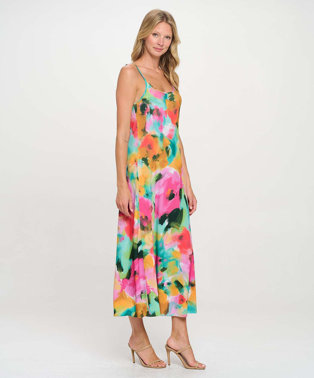 Floral Spaghetti Strap Maxi Slip Dress