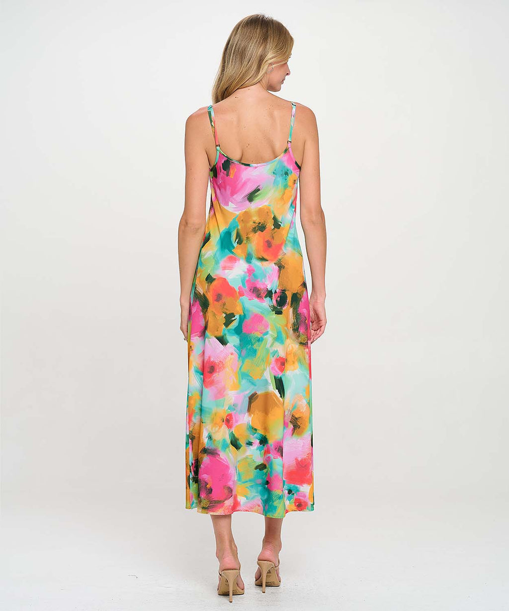 Floral Spaghetti Strap Maxi Slip Dress