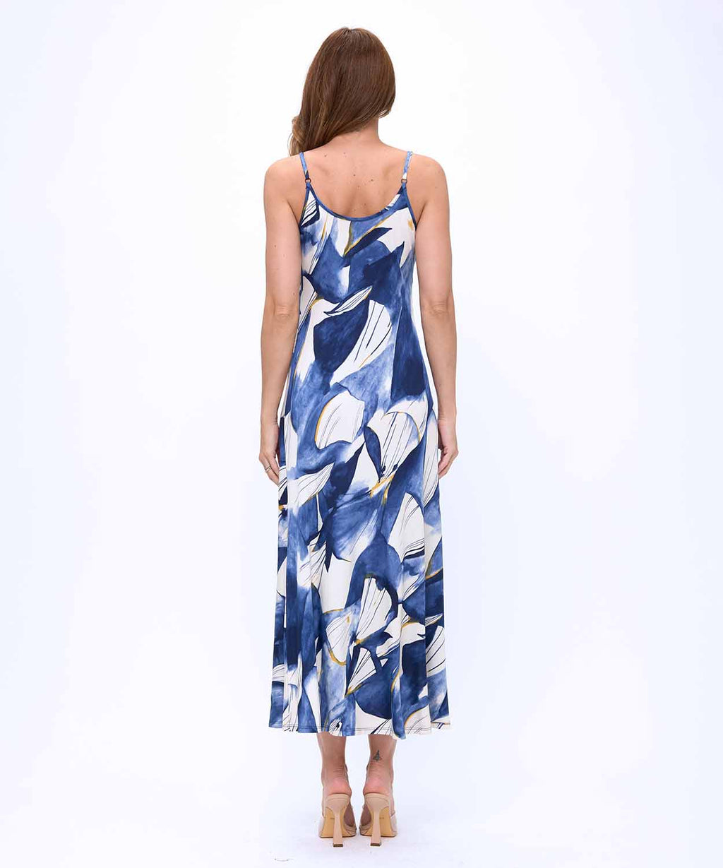 Blue Spaghetti Strap Maxi Slip Dress