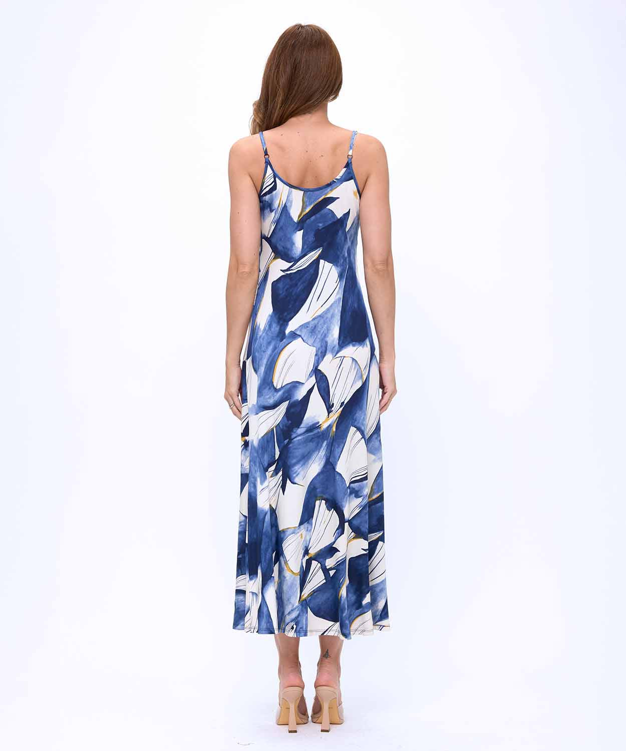 Blue Spaghetti Strap Maxi Slip Dress